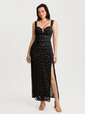 Popilush® Off-The-Shoulder Sculpting Floral Print Maxi Dress