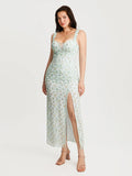 Popilush® Off-The-Shoulder Sculpting Floral Print Maxi Dress