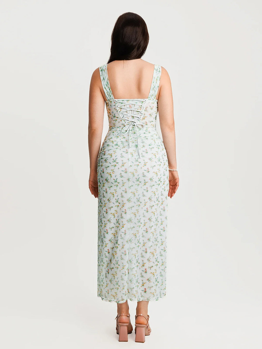 Popilush® Off-The-Shoulder Sculpting Floral Print Maxi Dress