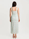 Popilush® Off-The-Shoulder Sculpting Floral Print Maxi Dress