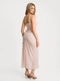 Popilush® Off-The-Shoulder Sculpting Floral Print Maxi Dress