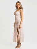 Popilush® Off-The-Shoulder Sculpting Floral Print Maxi Dress