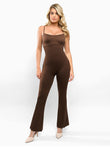 Popilush® brown tummy control shapewear jumpsuit, perfect fit