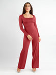 Popilush® Wide-Leg Jumpsuit / Red / S One Piece Tummy Control Shapewear Jumpsuits