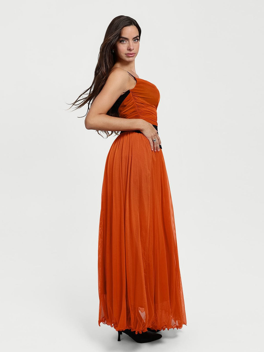 Popilush® Paisley Sculpting Corset Top & High-Waist A-Line Maxi Skirt