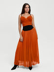Popilush® Red / XS Paisley Sculpting Corset Top & High-Waist A-Line Maxi Skirt