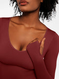 Popilush® Popilush Ribbed U Neck Built-in Bra Tummy Control Jumpsuit