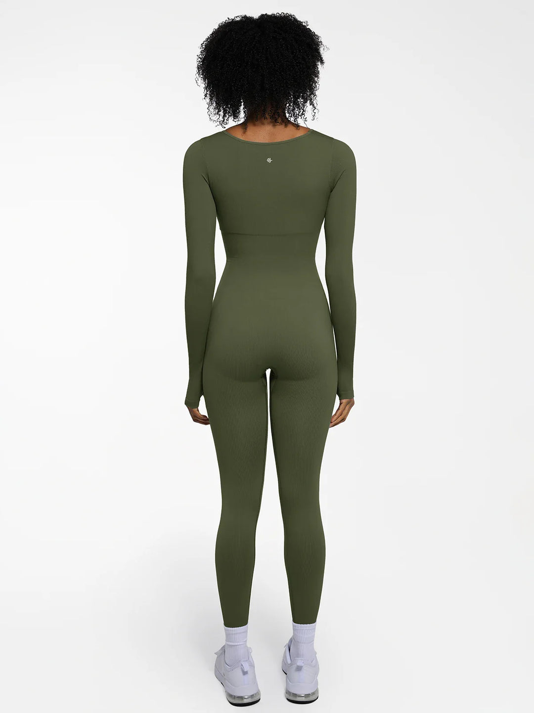 Popilush® Popilush Ribbed U Neck Built-in Bra Tummy Control Jumpsuit