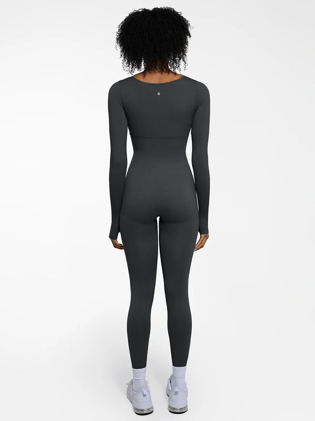 Popilush® Popilush Ribbed U Neck Built-in Bra Tummy Control Jumpsuit