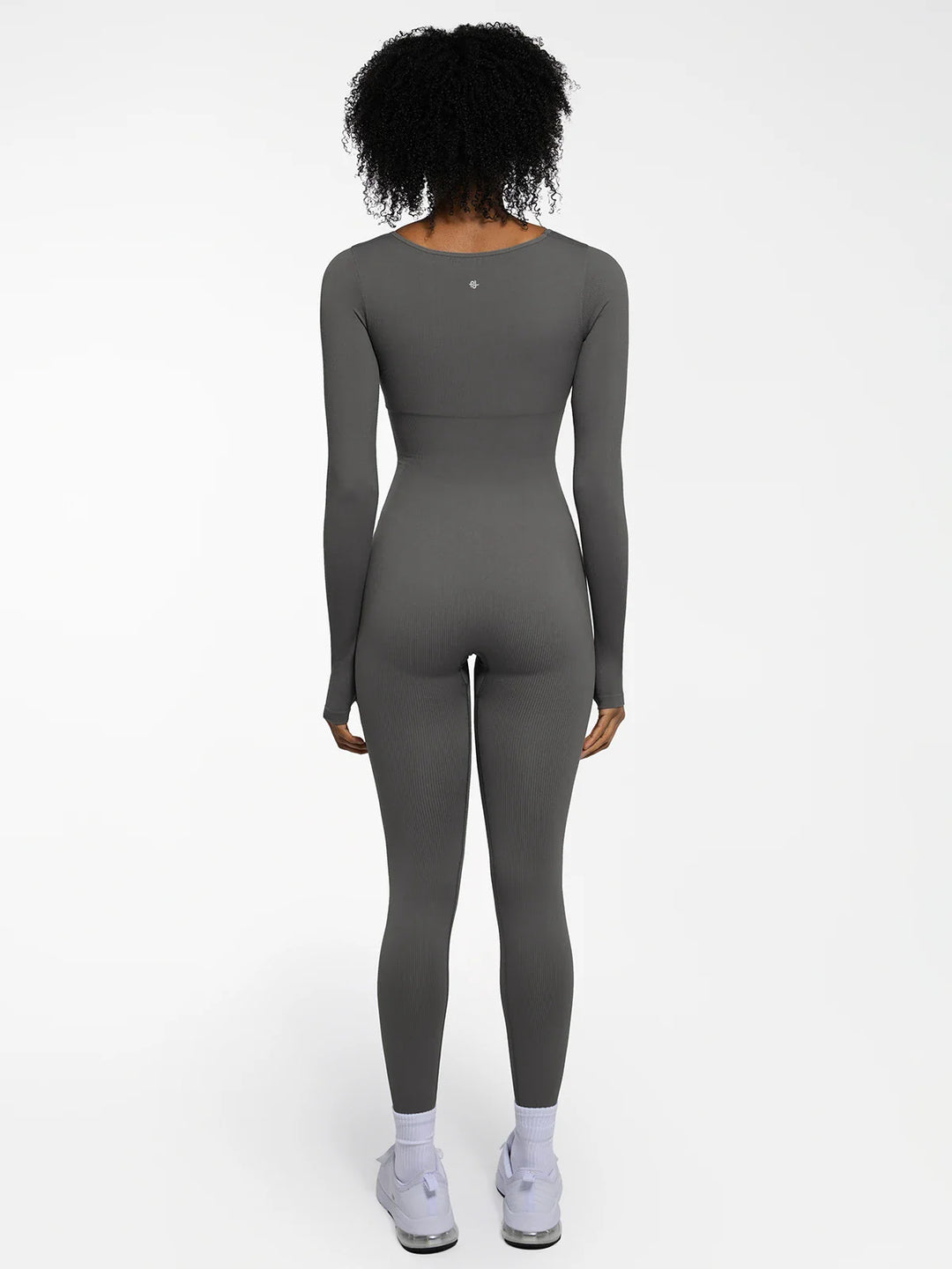 Popilush® Popilush Ribbed U Neck Built-in Bra Tummy Control Jumpsuit