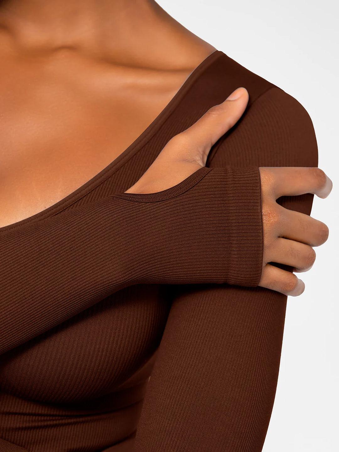 Popilush® Popilush Ribbed U Neck Built-in Bra Tummy Control Jumpsuit