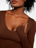 Popilush® Popilush Ribbed U Neck Built-in Bra Tummy Control Jumpsuit
