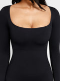 Popilush® Popilush Wide Leg Long Sleeve Built-in Bra Jumpsuit