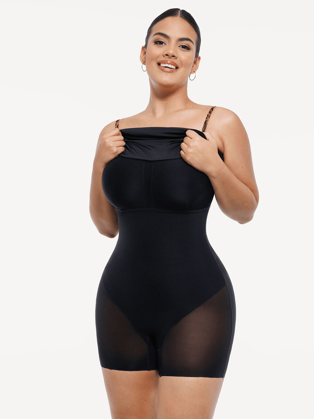 plus size shapewear slip dress Mesh Tummy Control Slip Dress