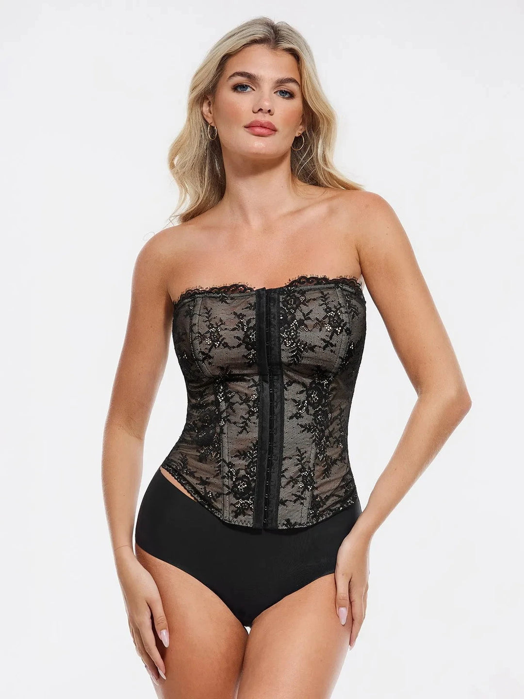Popilush® Popilush X Angela Shapewear Sculpting Leopard Mesh Detachable Strap Corset Top