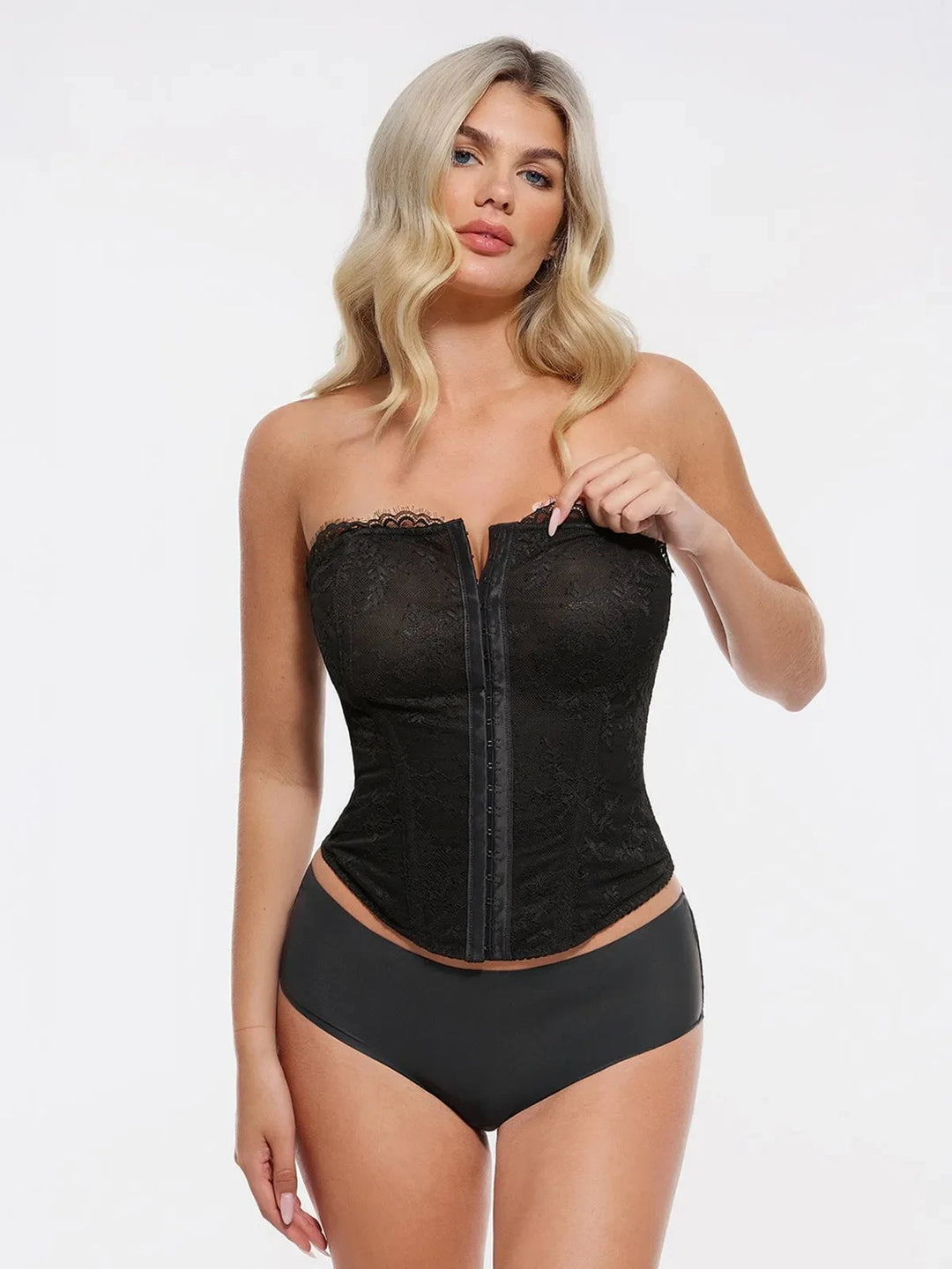 Popilush® Popilush X Angela Shapewear Sculpting Leopard Mesh Detachable Strap Corset Top