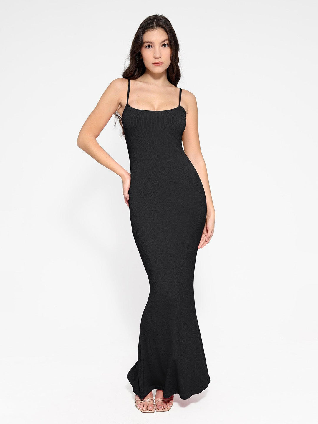 Short Double Thigh Split Hourglass Shape Black Strappy Slinky Wrap Bodycon Dress Shapewear Slip Dress Mesh Top Waist Control Butt Lift Popilush Short Double Thigh Split Hourglass Shape Black Strappy Slinky Wrap Bodycon Dress Shapewear Slip Dress Mesh Top Waist Control Butt Lift Popilush