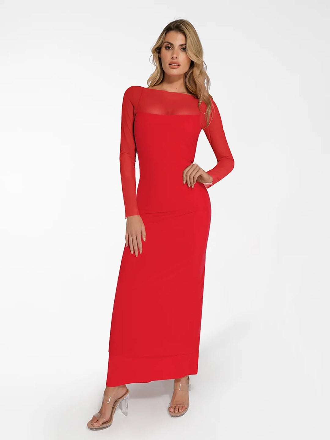 Modal Shapewear Dress | Sheer Mesh Cover-Up & Built-In Bra - Popilush Modal Shapewear Dress | Sheer Mesh Cover-Up & Built-In Bra - Popilush