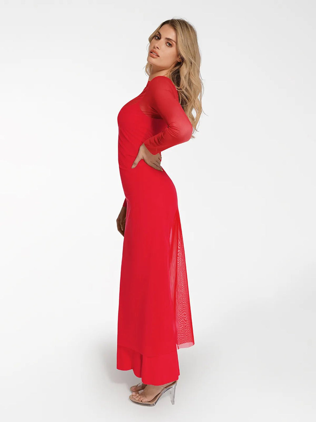 Modal Shapewear Dress | Sheer Mesh Cover-Up & Built-In Bra - Popilush Modal Shapewear Dress | Sheer Mesh Cover-Up & Built-In Bra - Popilush
