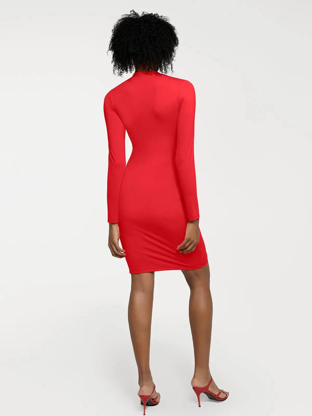 Thermal Shapewear Midi Dress | Long Sleeve Tummy Control - Popilush Thermal Shapewear Midi Dress | Long Sleeve Tummy Control - Popilush