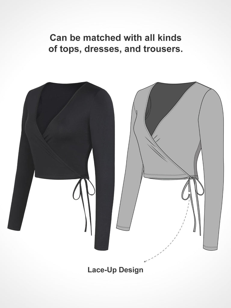 Popilush® Drop Shoulder Tie Open Front Long-Sleeve Cardigan