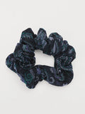 Popilush® Black Paisley / One Size Ruched Scrunchie Hair Tie