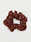 Popilush® Brown Paisley / One Size Ruched Scrunchie Hair Tie