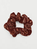Popilush® Brown Paisley / One Size Ruched Scrunchie Hair Tie