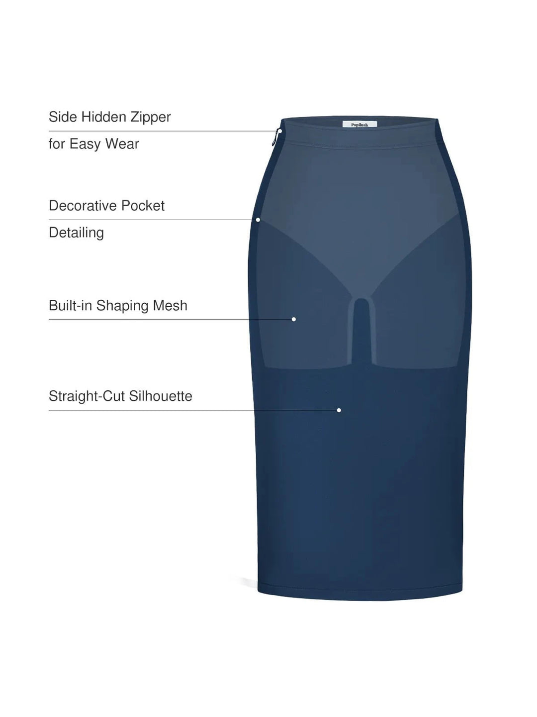 Popilush® SculptEase Commuter Fitted Skirt