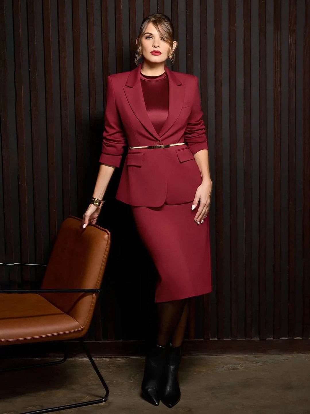 Popilush® SculptEase Commuter Fitted Skirt