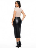 Popilush® Sculpted Faux Leather Contour Skirt