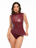 Popilush® Sculpting 3-in-1 Faux Leather Bodysuit