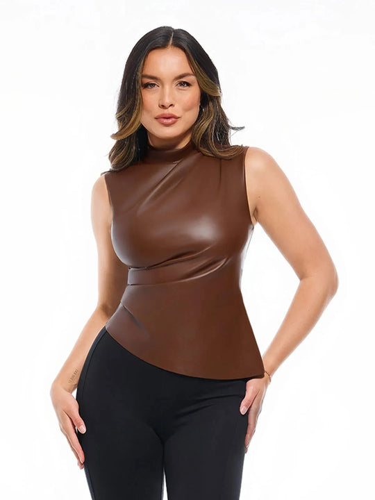 Popilush® Sculpting 3-in-1 Faux Leather Bodysuit