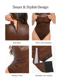 Popilush® Sculpting 3-in-1 Faux Leather Bodysuit