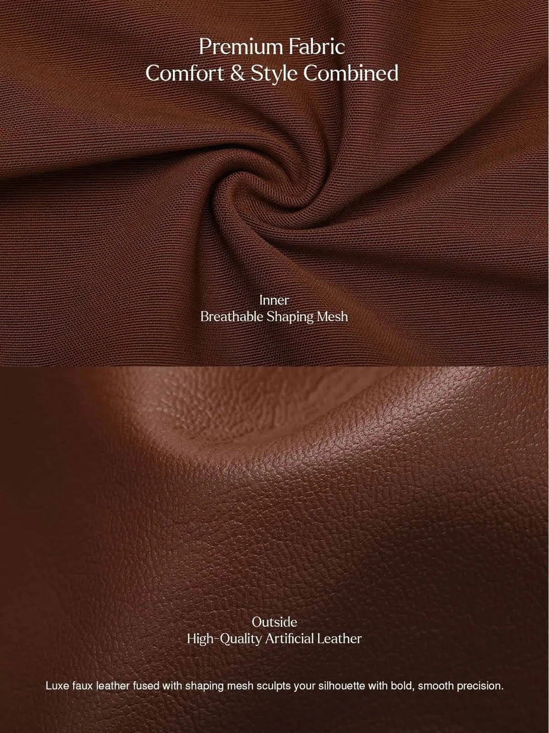 Popilush® Sculpting 3-in-1 Faux Leather Bodysuit