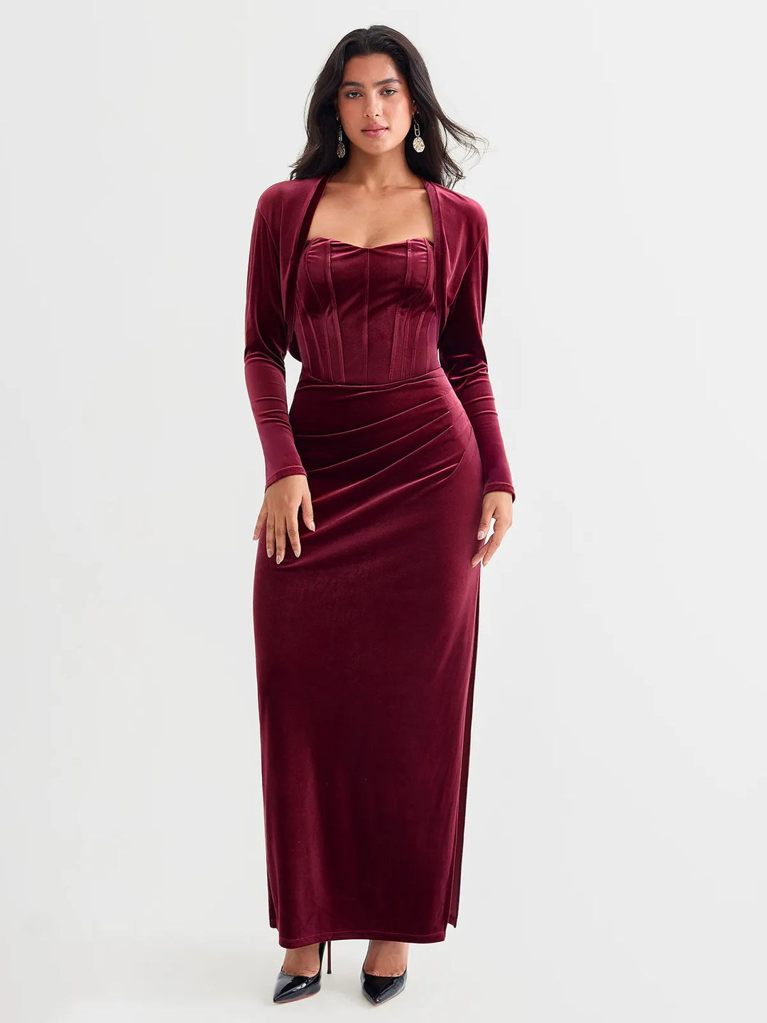 Popilush® Sculpting Cropped Velvet Drape Jacket