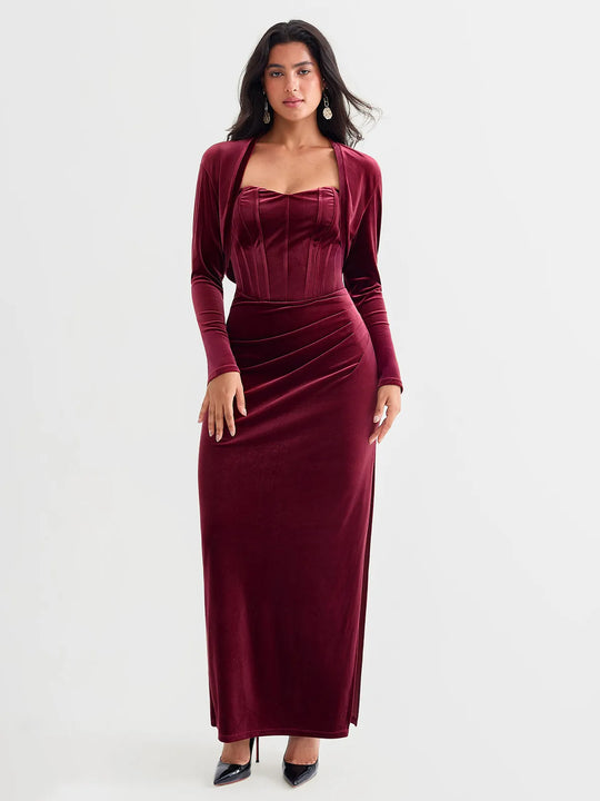 Popilush® Sculpting Cropped Velvet Drape Jacket