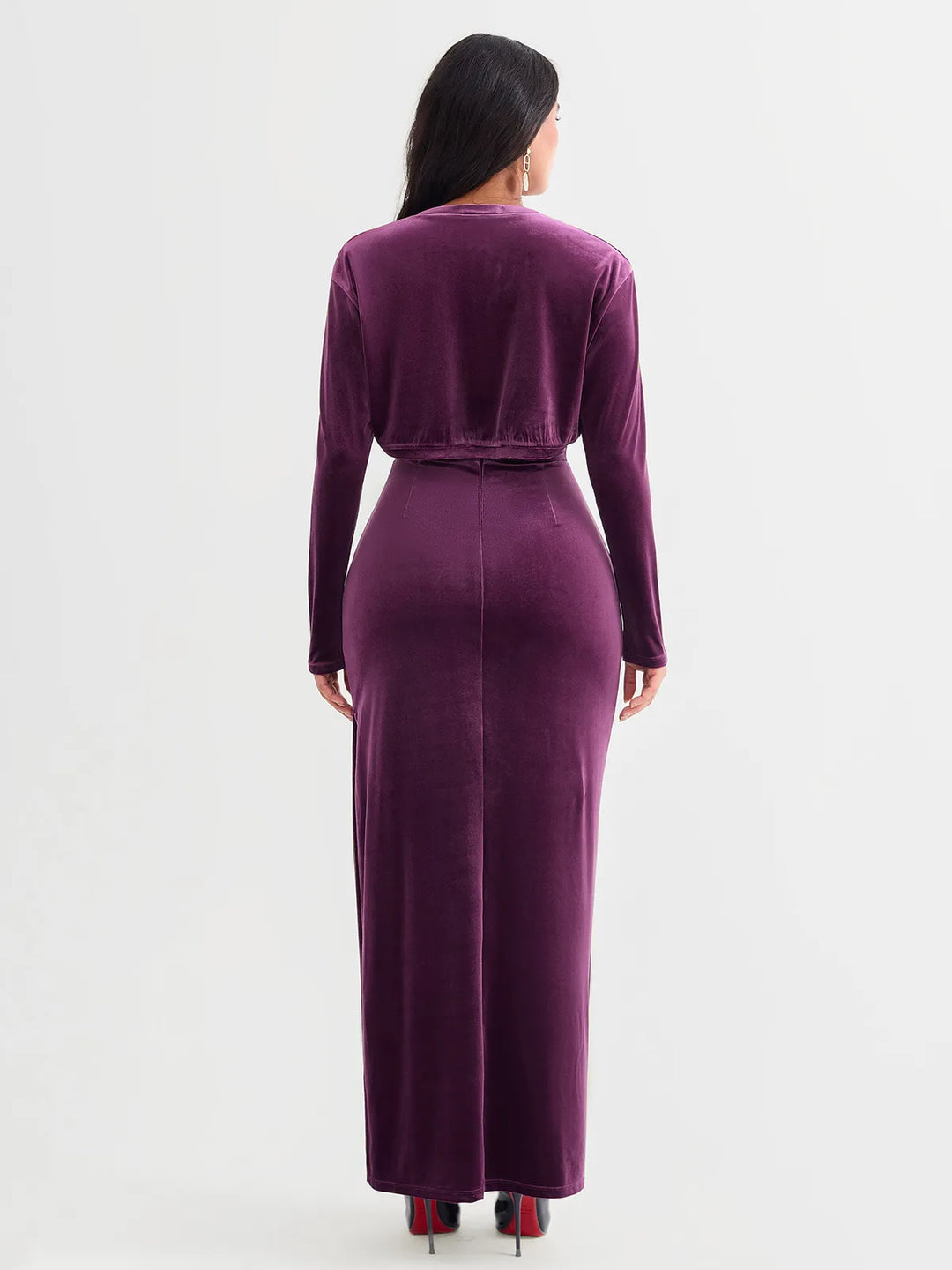 Popilush® Sculpting Cropped Velvet Drape Jacket