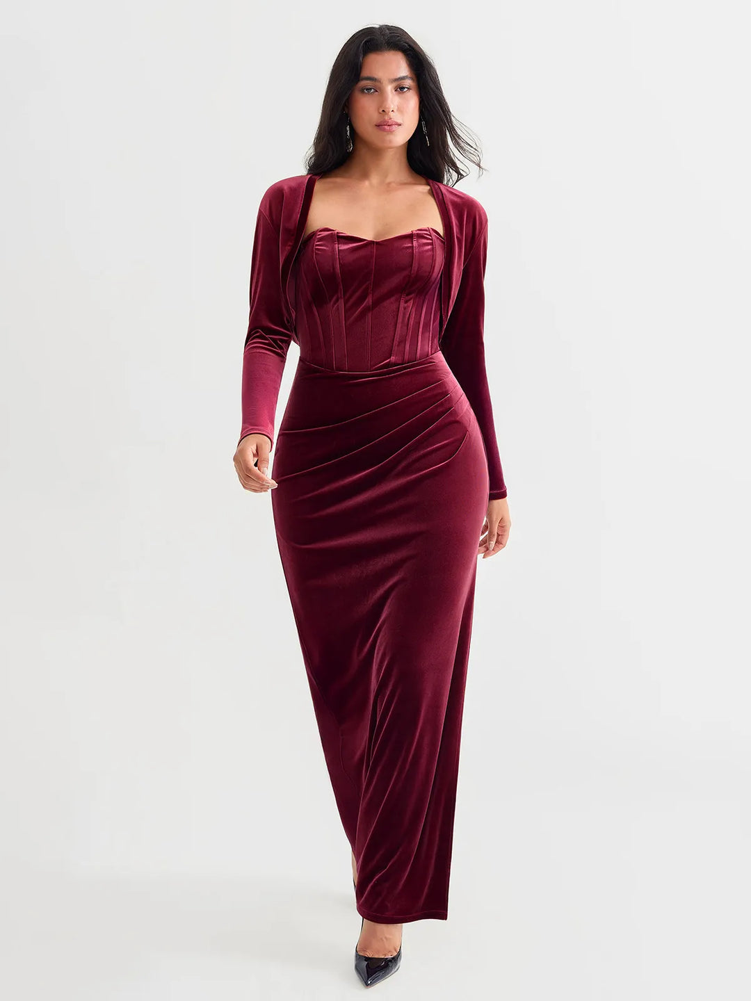 Popilush® Sculpting Cropped Velvet Drape Jacket