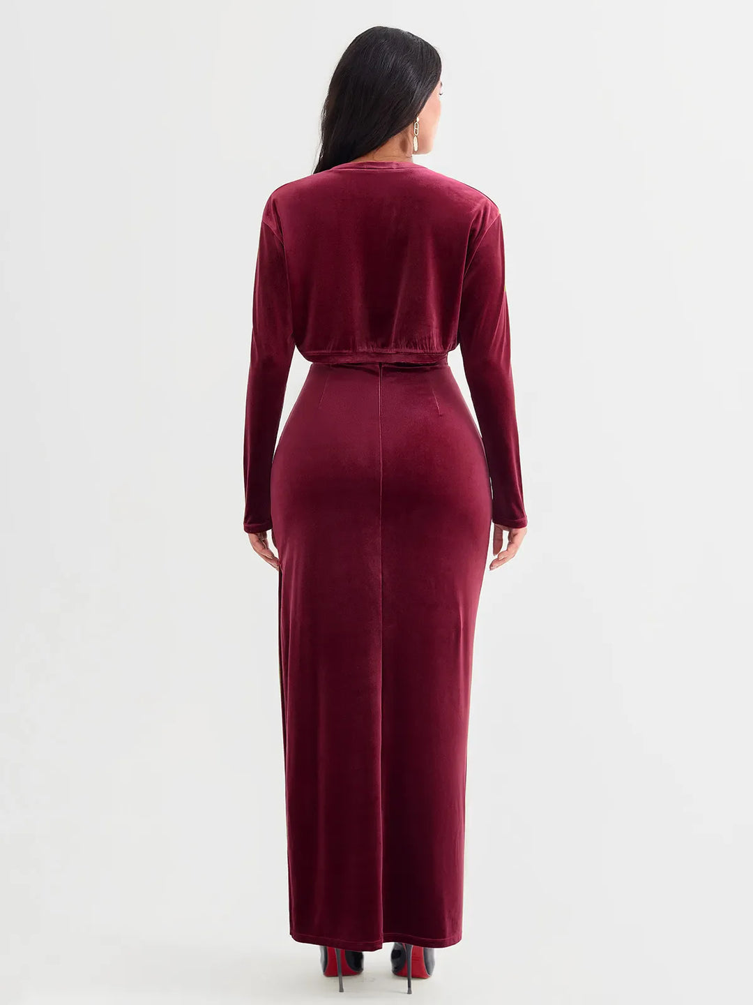 Popilush® Sculpting Cropped Velvet Drape Jacket