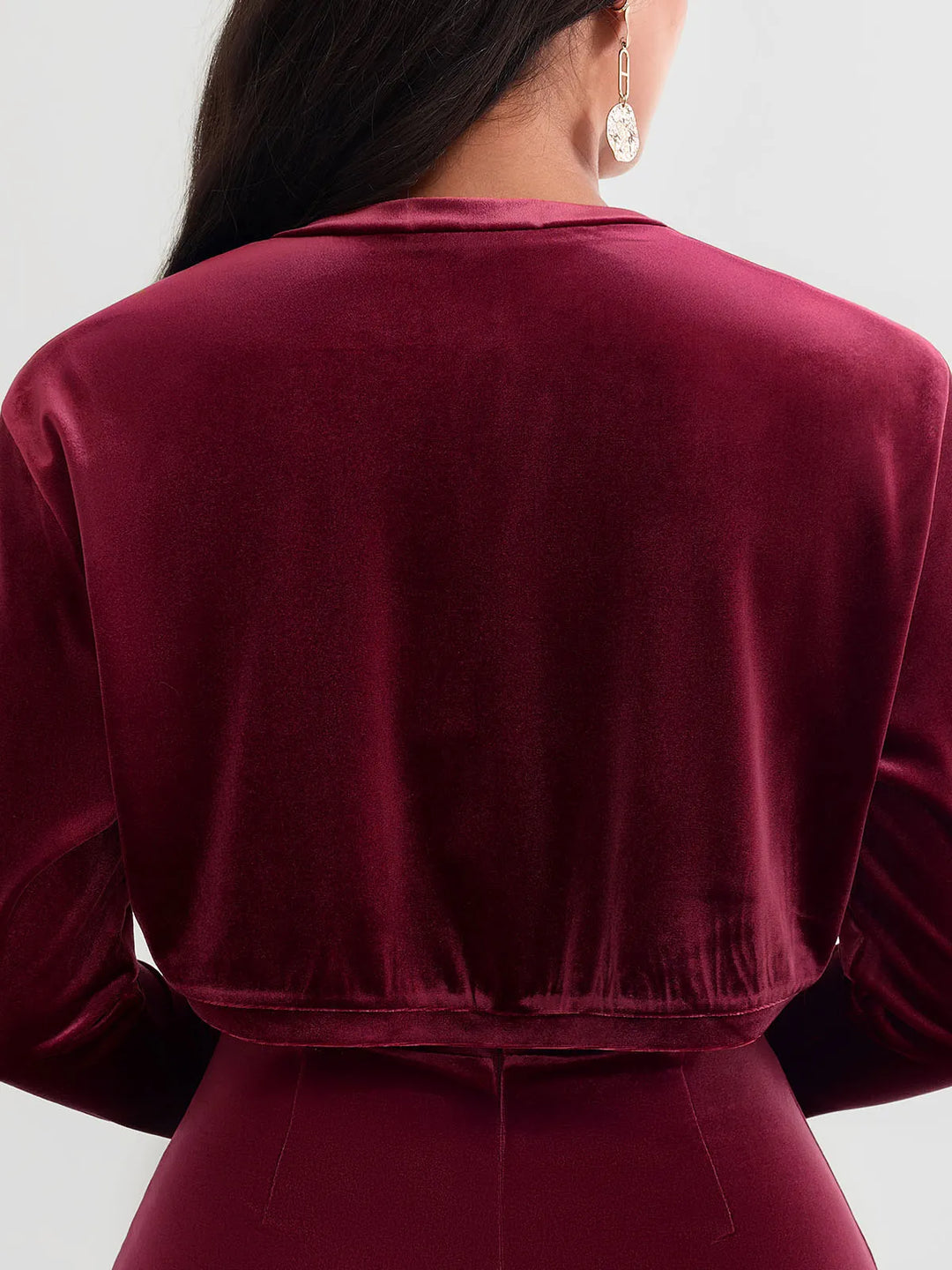 Popilush® Sculpting Cropped Velvet Drape Jacket
