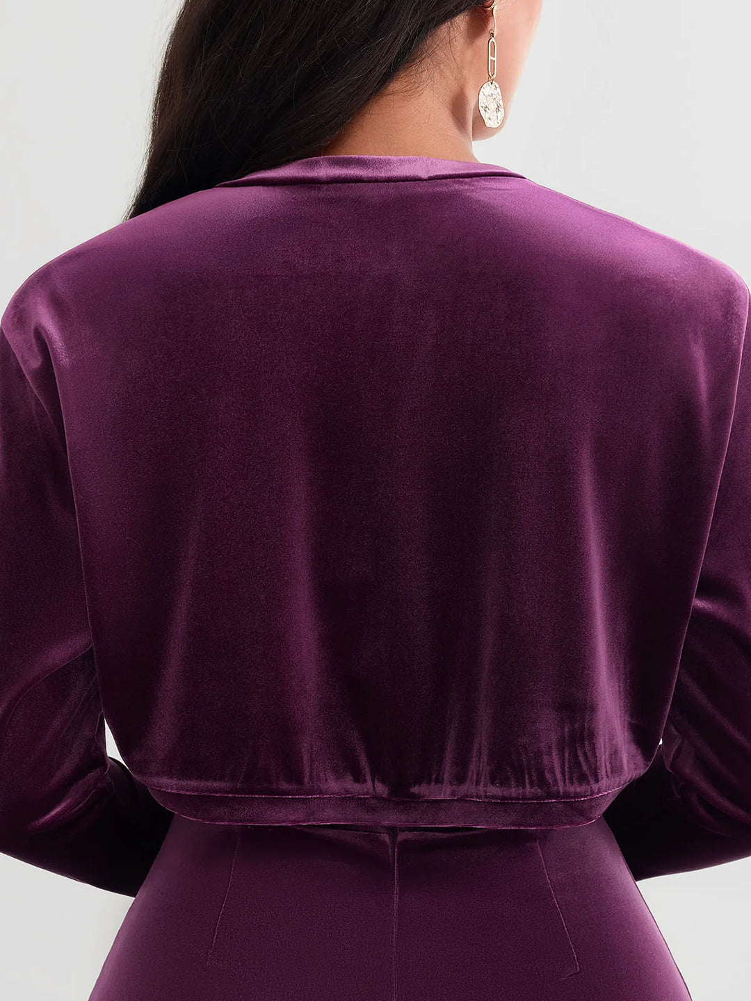 Popilush® Sculpting Cropped Velvet Drape Jacket