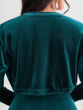 Popilush® Sculpting Cropped Velvet Drape Jacket