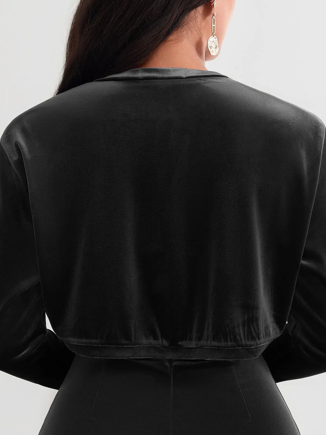Popilush® Sculpting Cropped Velvet Drape Jacket