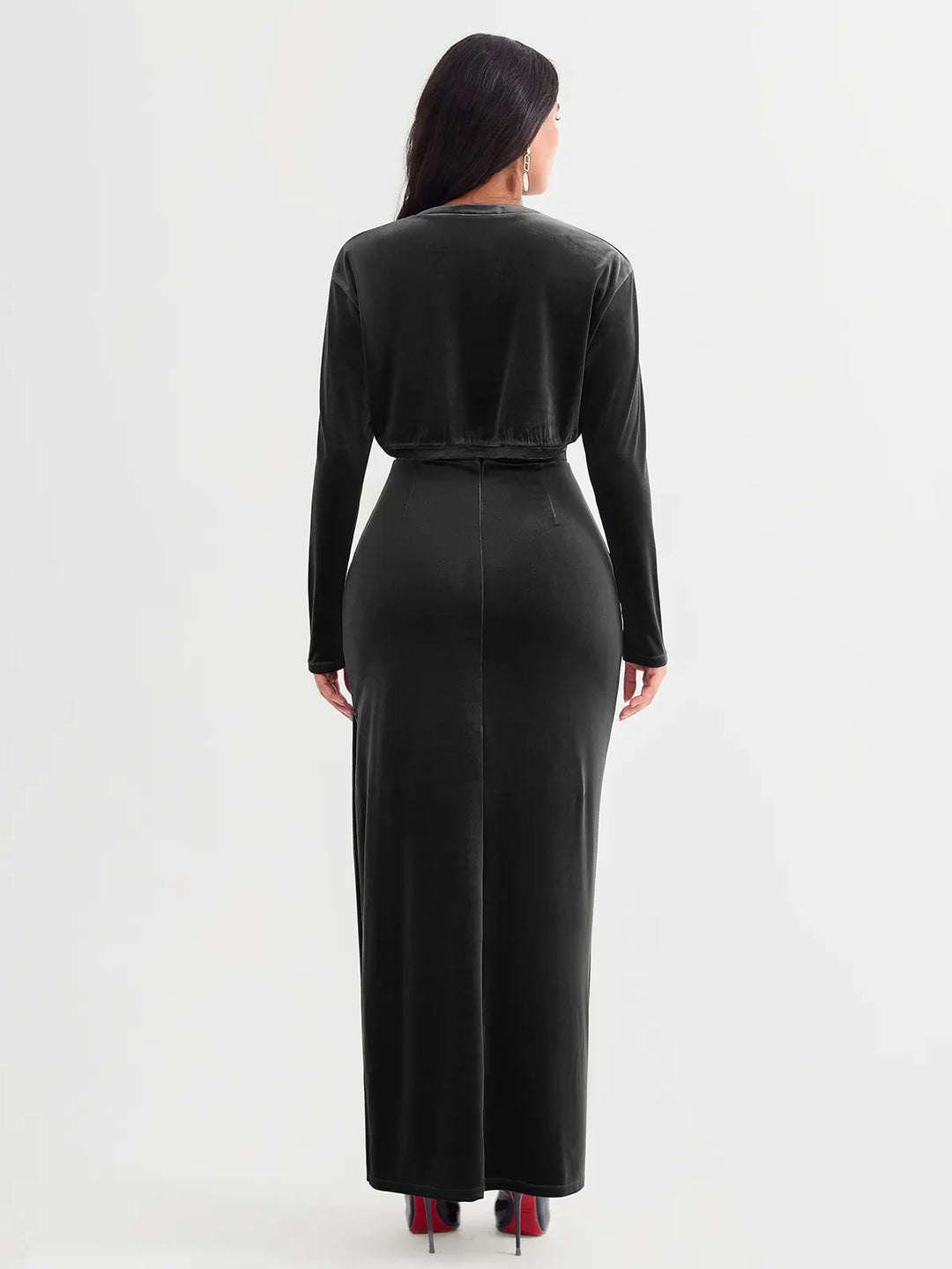 Popilush® Sculpting Cropped Velvet Drape Jacket