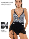 Mesh Inset Tie-Side Sculpting One-Piece Swimsuit
