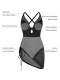 Mesh Inset Tie-Side Sculpting One-Piece Swimsuit