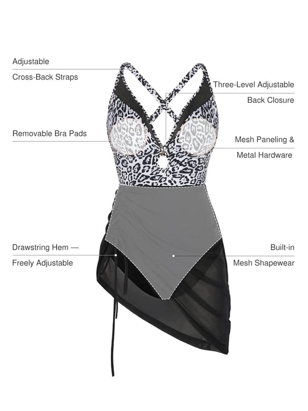 Mesh Inset Tie-Side Sculpting One-Piece Swimsuit