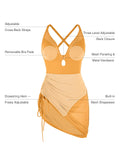 Popilush® Sculpting Curve Mesh Skirt One-Piece Swimsuit