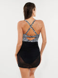 Mesh Inset Tie-Side Sculpting One-Piece Swimsuit